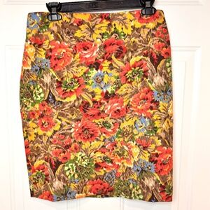 Talbots Floral Tapestry Pencil Skirt, EUC Size 8P